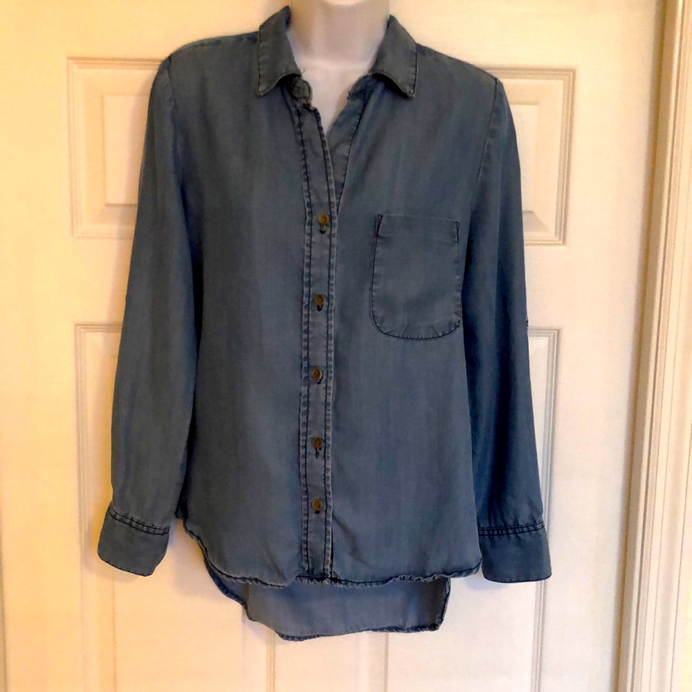 Velvet Heart Denim Look Button Down Shirt